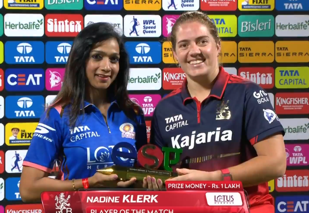 Player of the Match award in WPL 2026