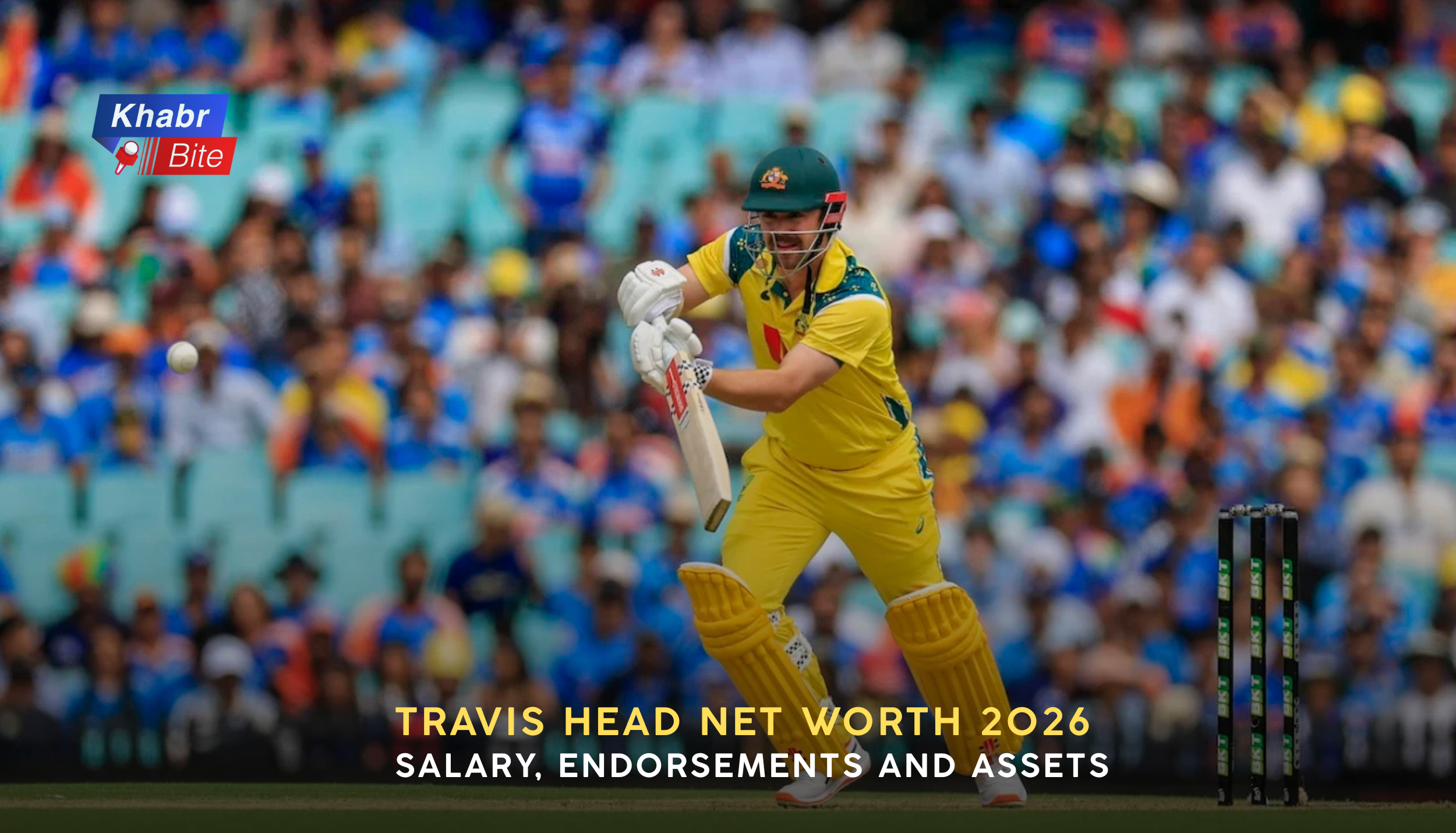 Travis Head batting for Australia during an international cricket match