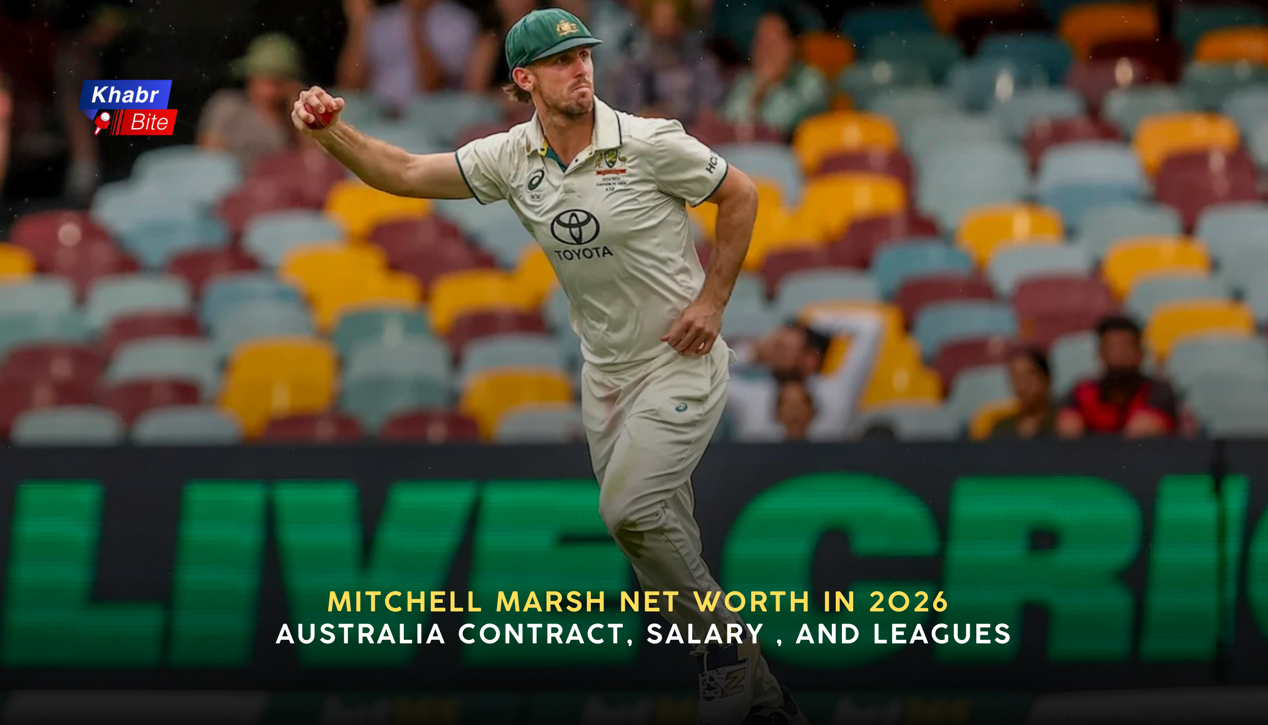 Mitchell Marsh in action during a cricket match, featured image for Mitchell Marsh net worth 2026.
