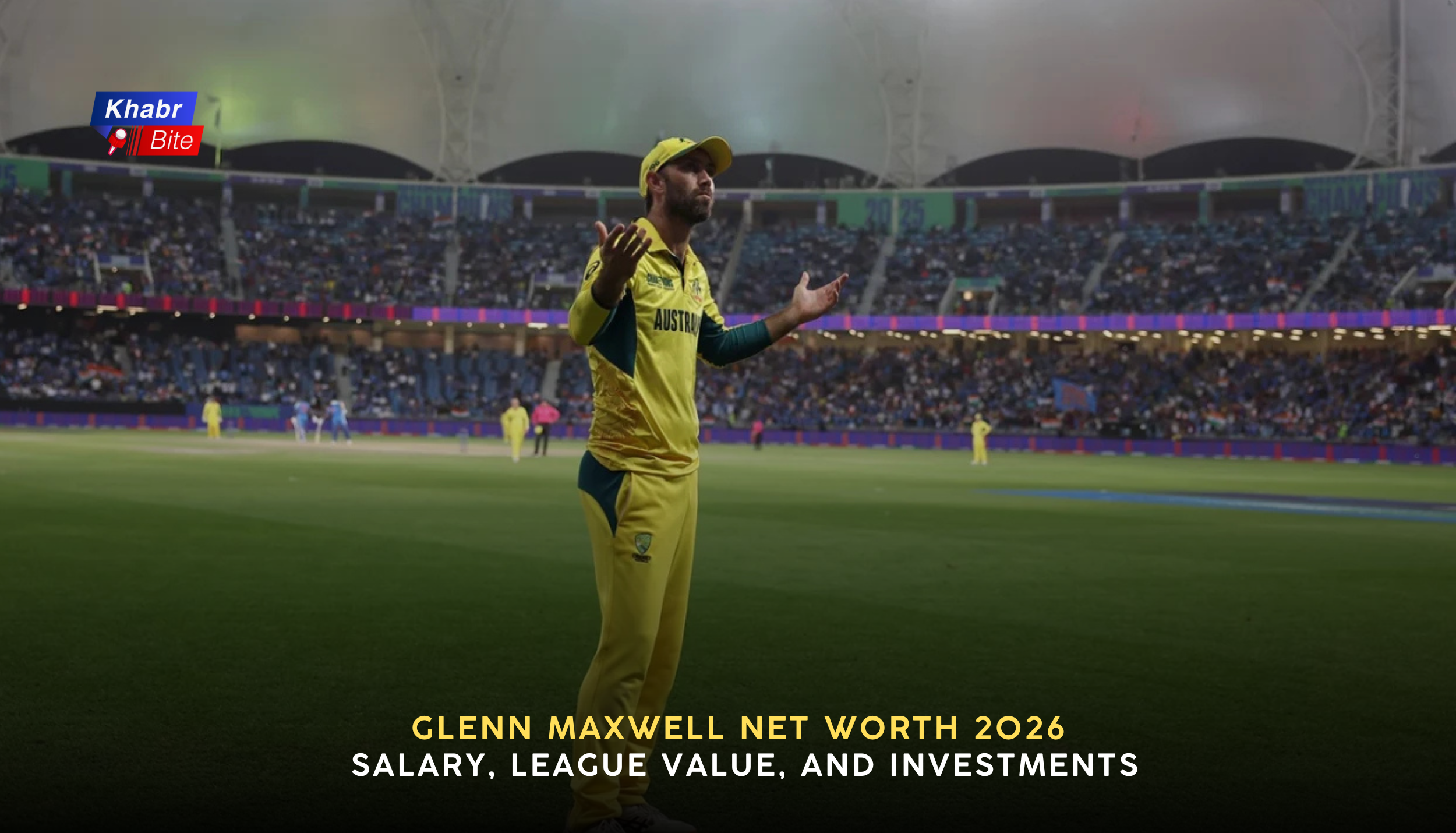 Glenn Maxwell in action for Australia during a cricket match.