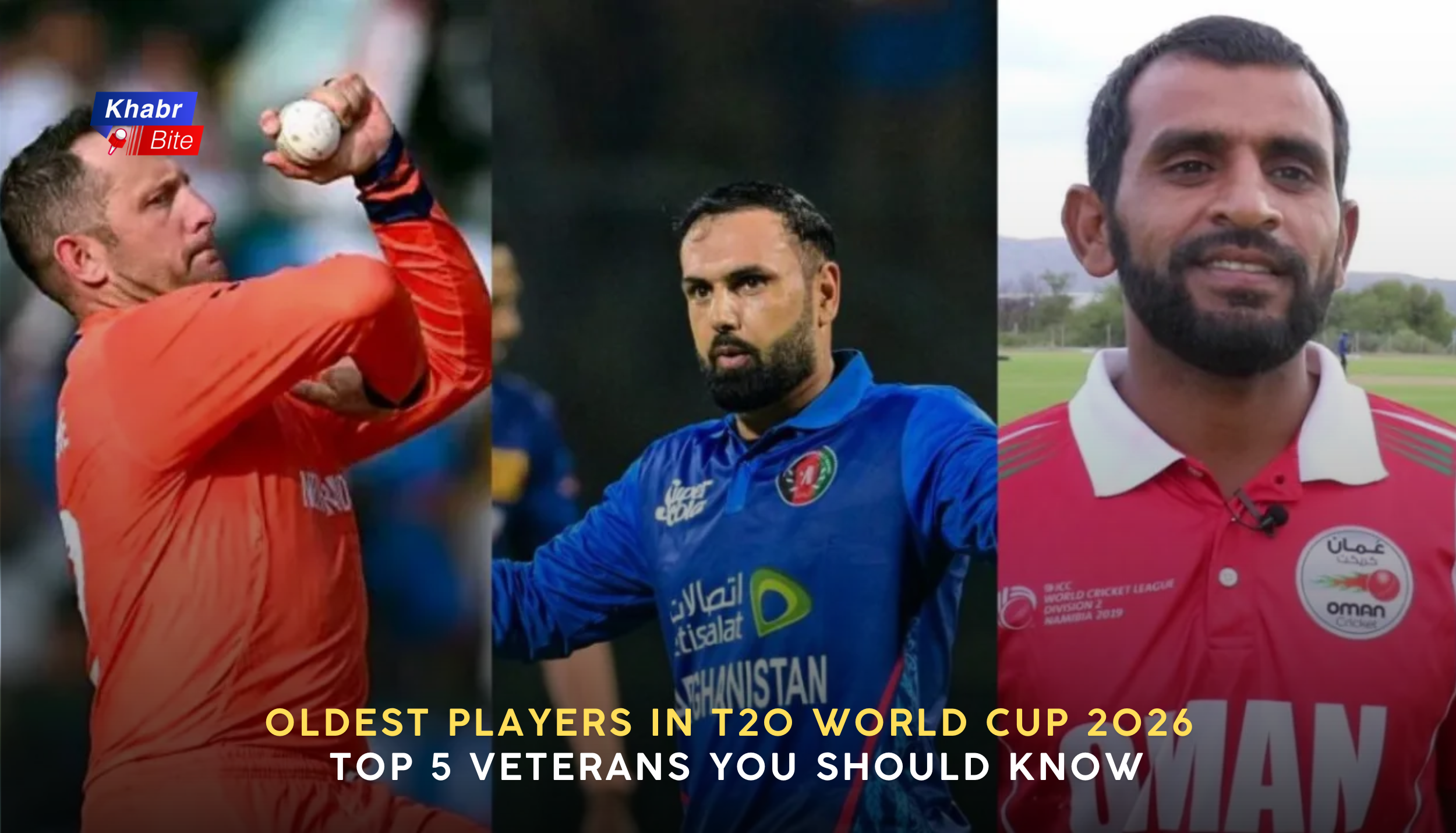 Oldest players in T20 World Cup 2026 featuring veteran cricketers collage