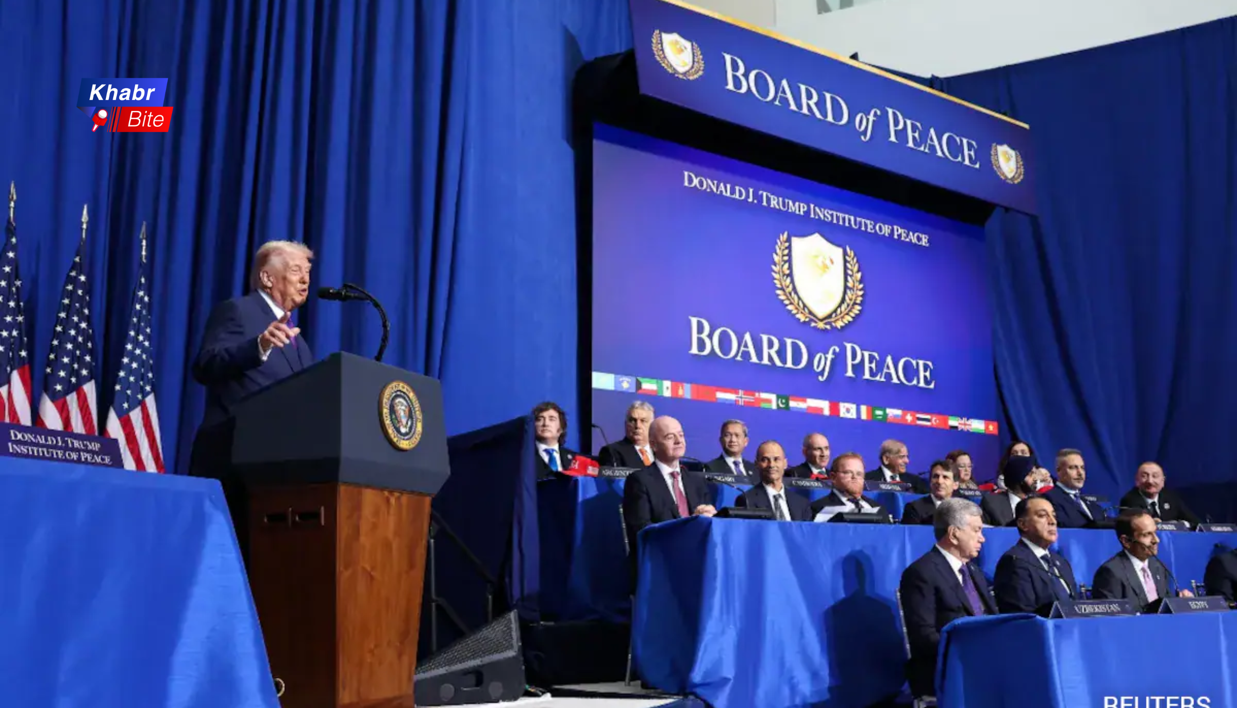 Donald Trump speaking at Gaza Board of Peace meeting in Washington