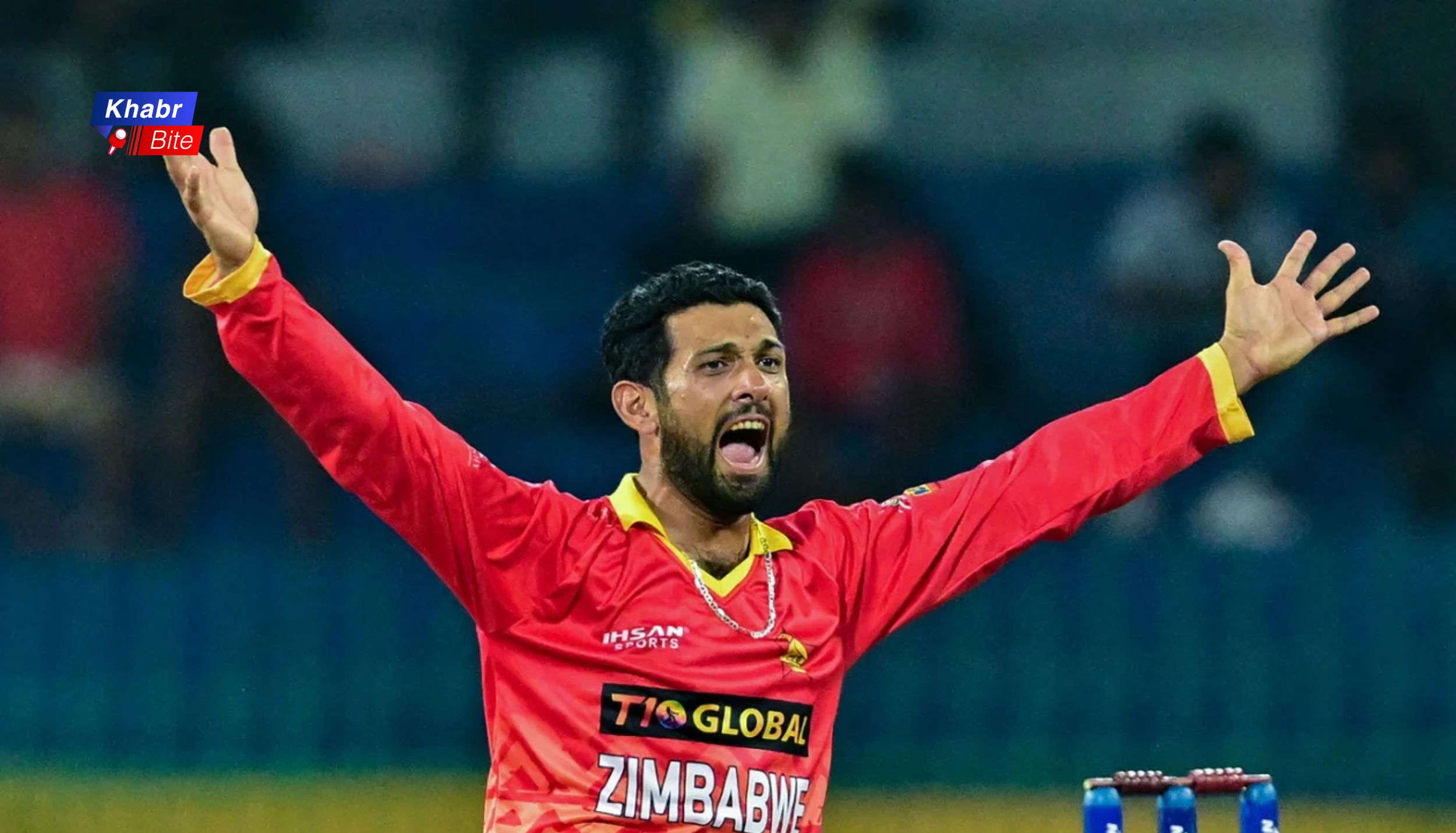 Sikandar Raza celebrating wicket in T20 World Cup 2026 for Zimbabwe