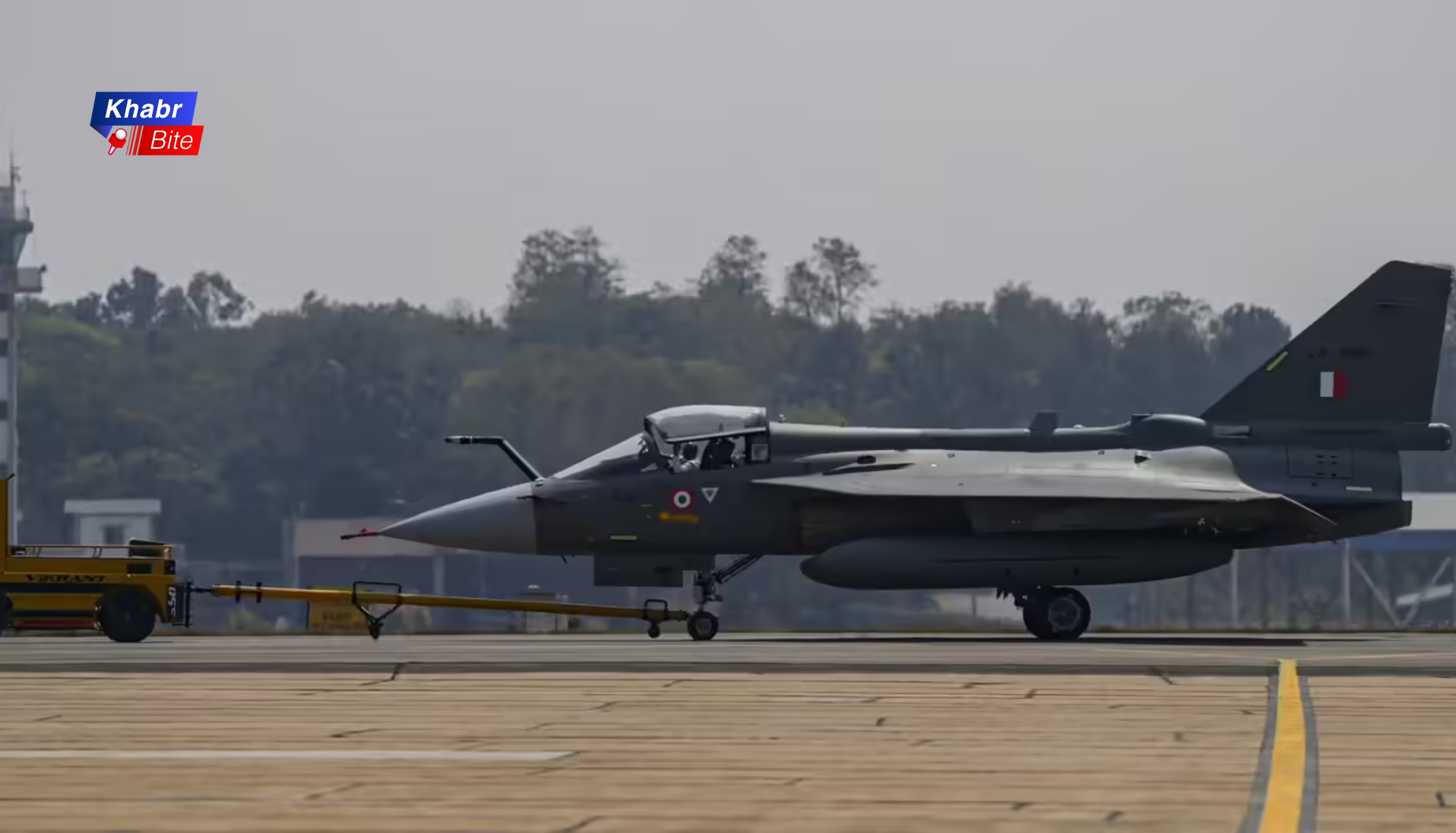 👉 “Tejas LCA fighter jet on runway at Indian Air Force base after crash incident 2026”