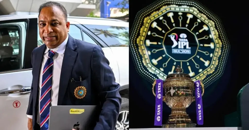 BCCI Secretary Devajit Saikia with IPL trophy Tata IPL 2026