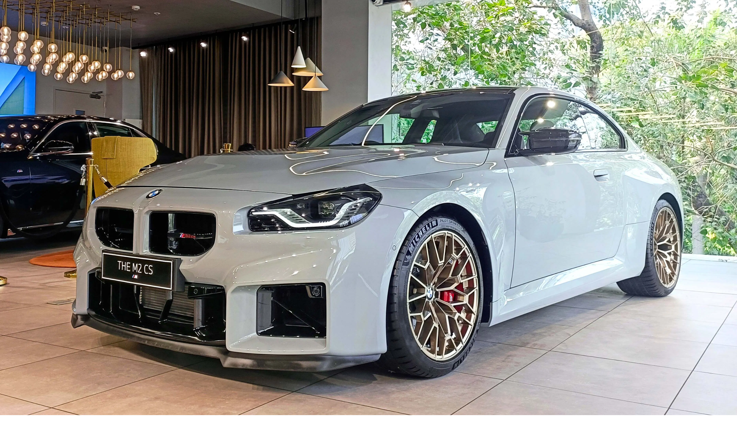 BMW M2 CS front design with signature grille and sporty stance