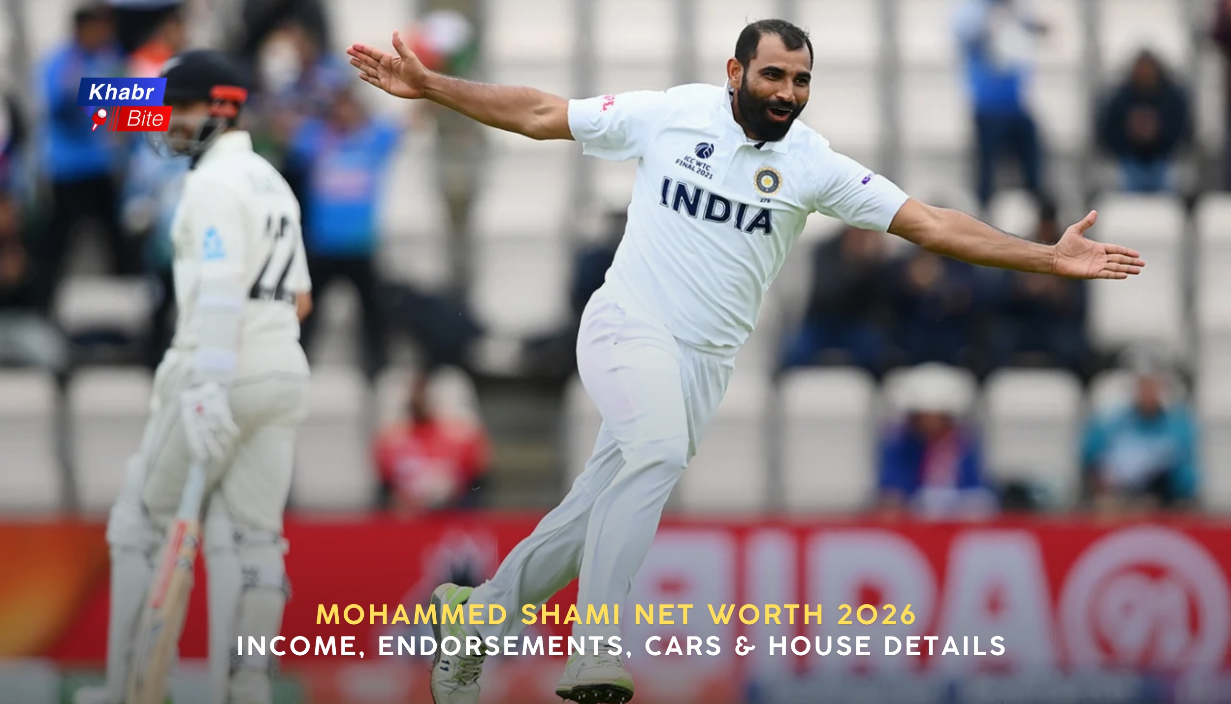 Mohammed Shami celebrating wicket in India jersey during match