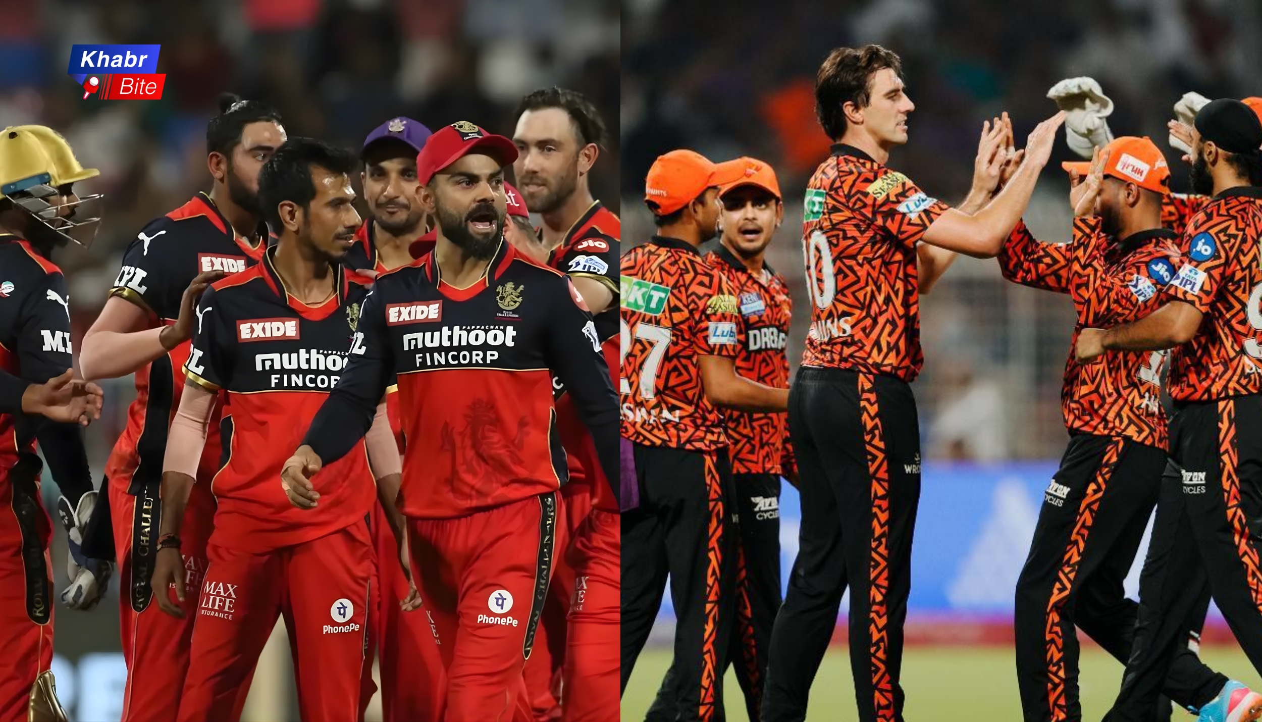 RCB and SRH players on field during IPL