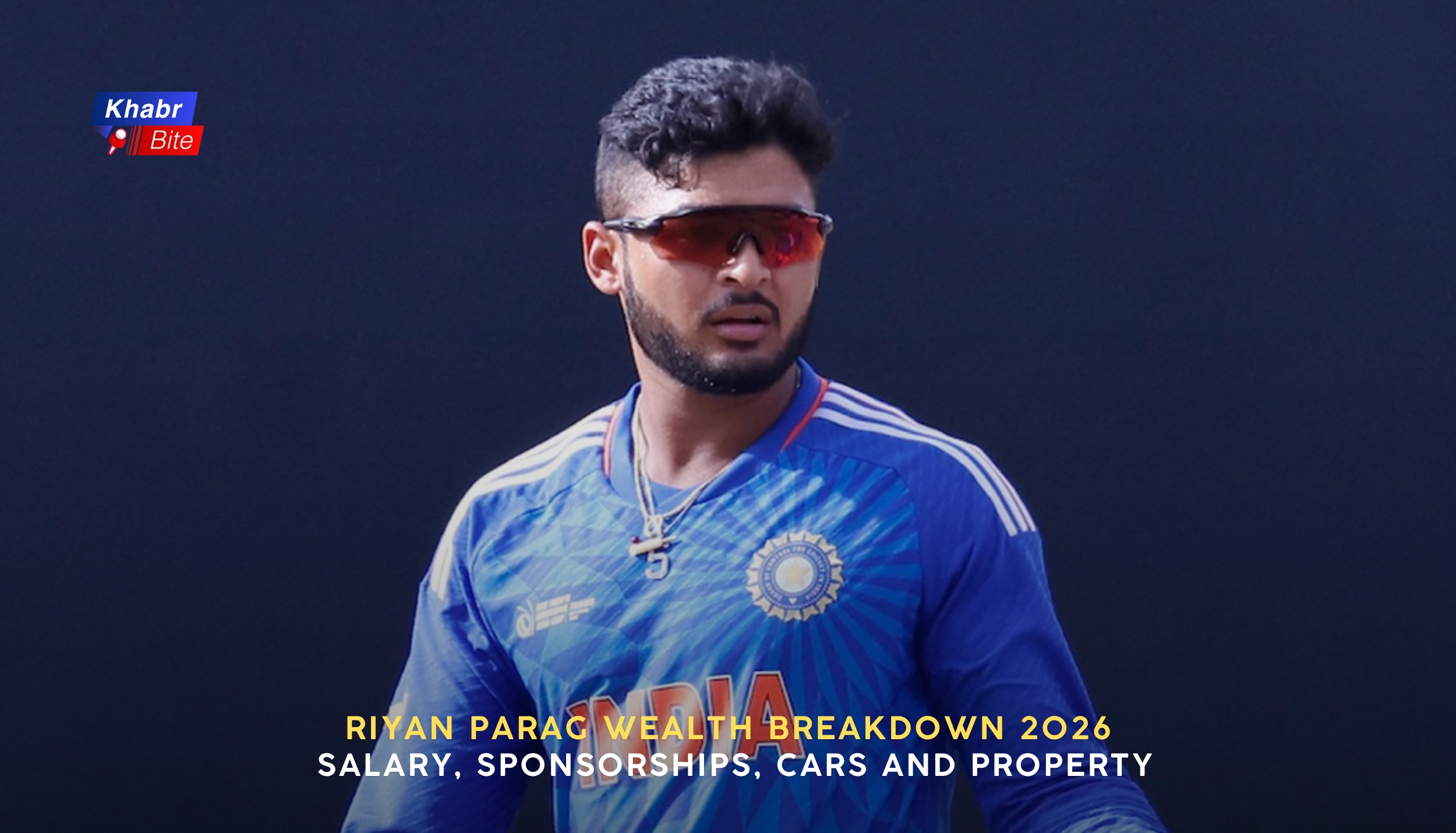 Riyan Parag in India jersey with sunglasses