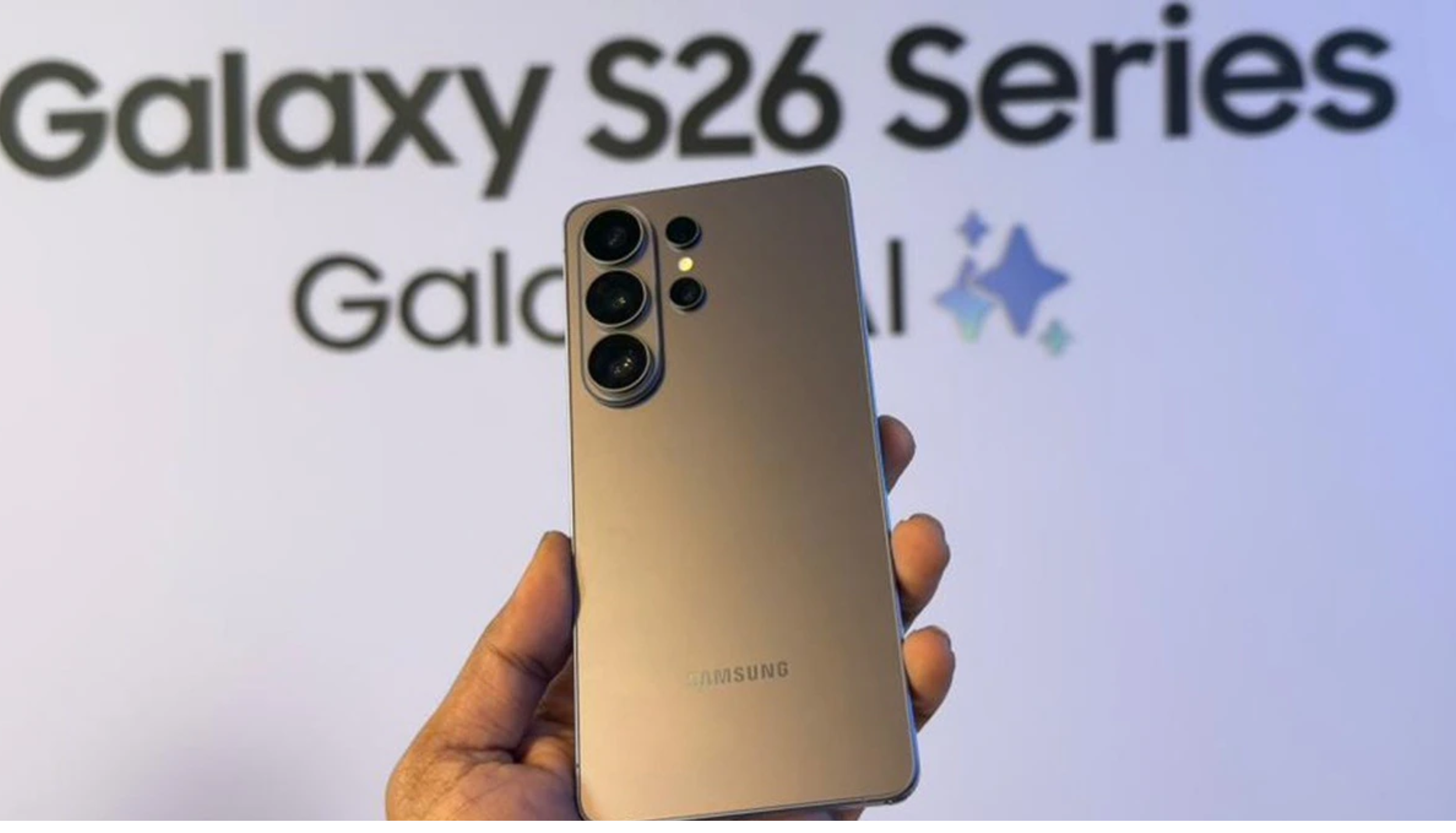 Samsung Galaxy S26 device featuring cross-platform file sharing with iPhone using Quick Share