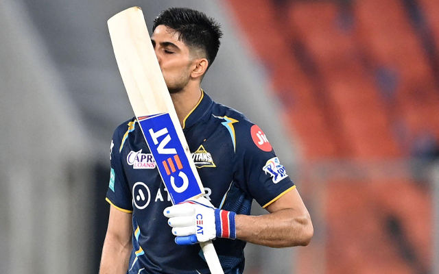 Shubman Gill celebrates his innings for Gujarat Titans
