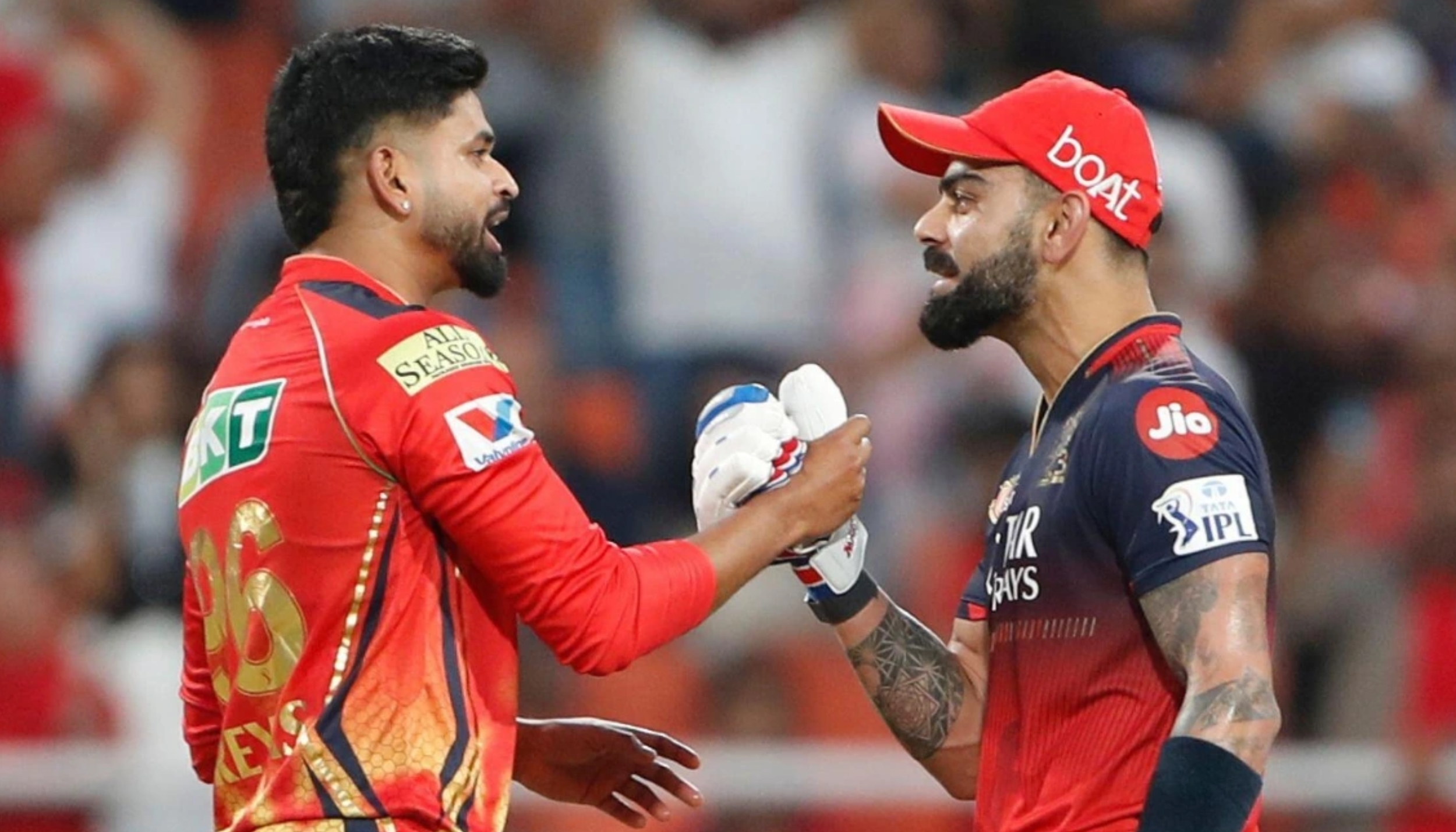 Virat Kohli and Shreyas Iyer during IPL match