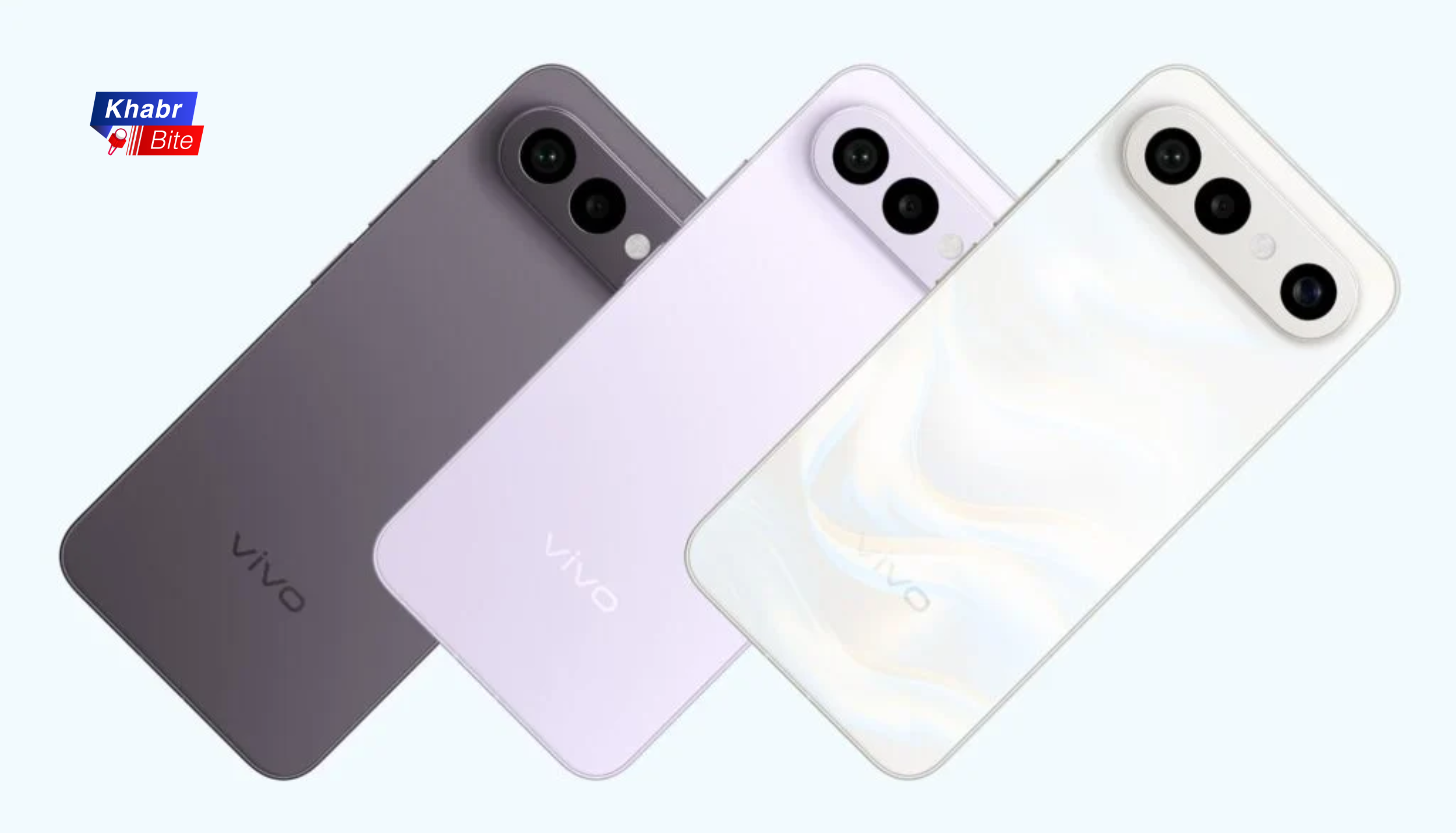 Vivo X300 FE smartphone design showing triple camera setup and color variants