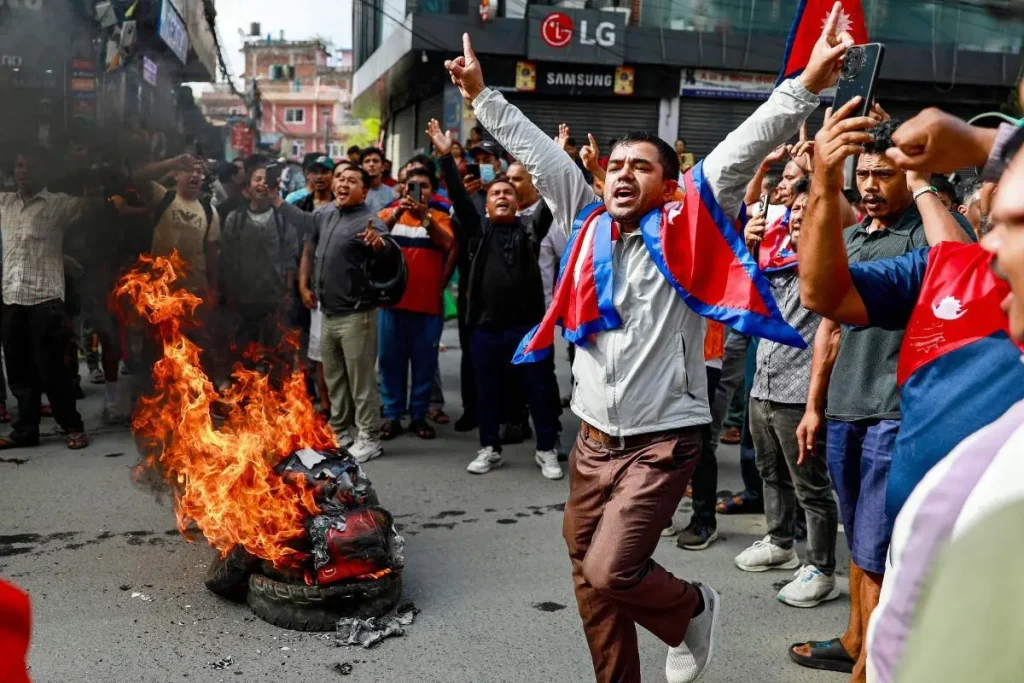 gen z protest in nepal last year
