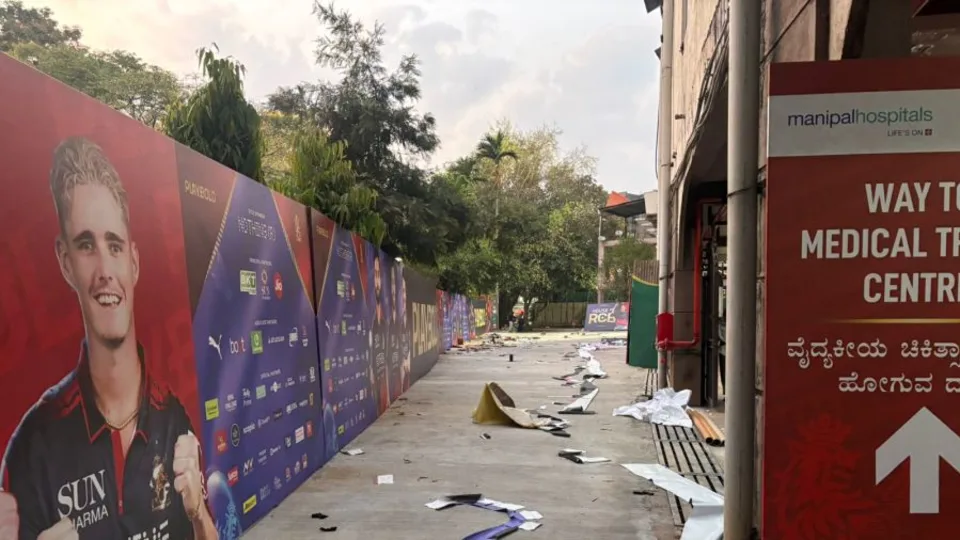 Chinnaswamy Stadium entry walkway under construction ahead of IPL 2026