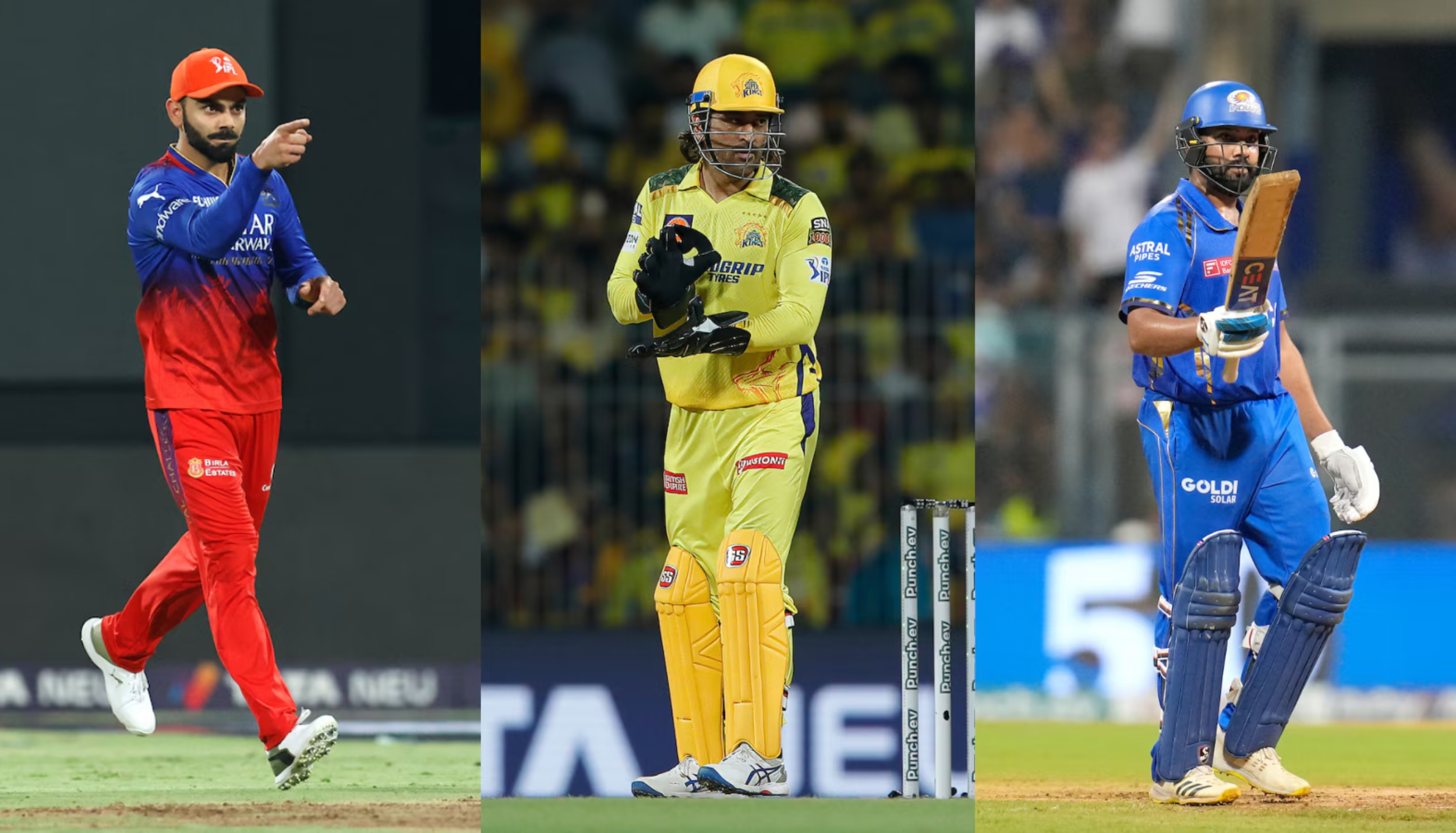 Virat Kohli MS Dhoni Rohit Sharma IPL highest run scorers in IPL history