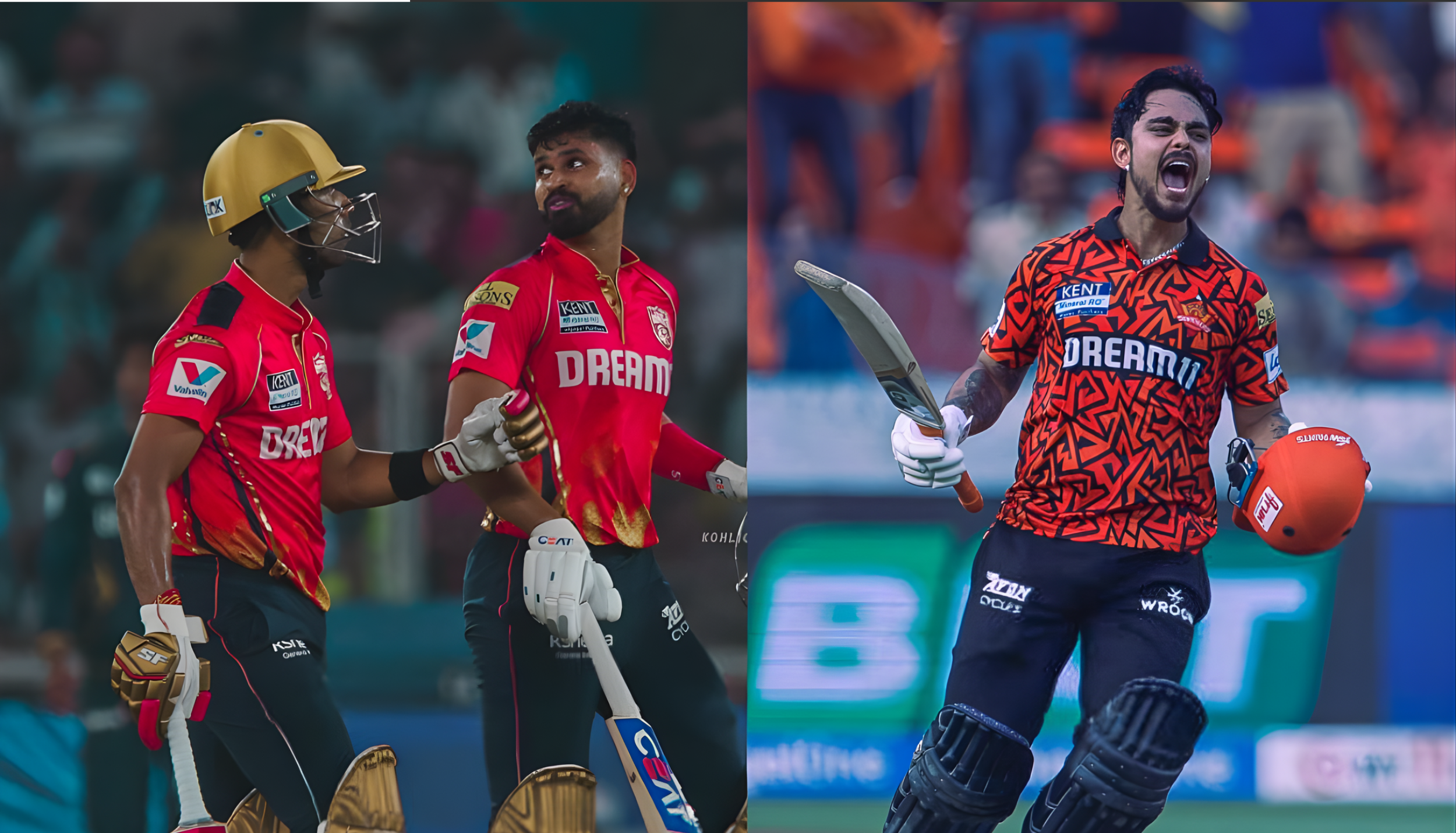 Shreyas Iyer of Punjab Kings and Ishan Kishan of Sunrisers Hyderabad during high-scoring IPL matches