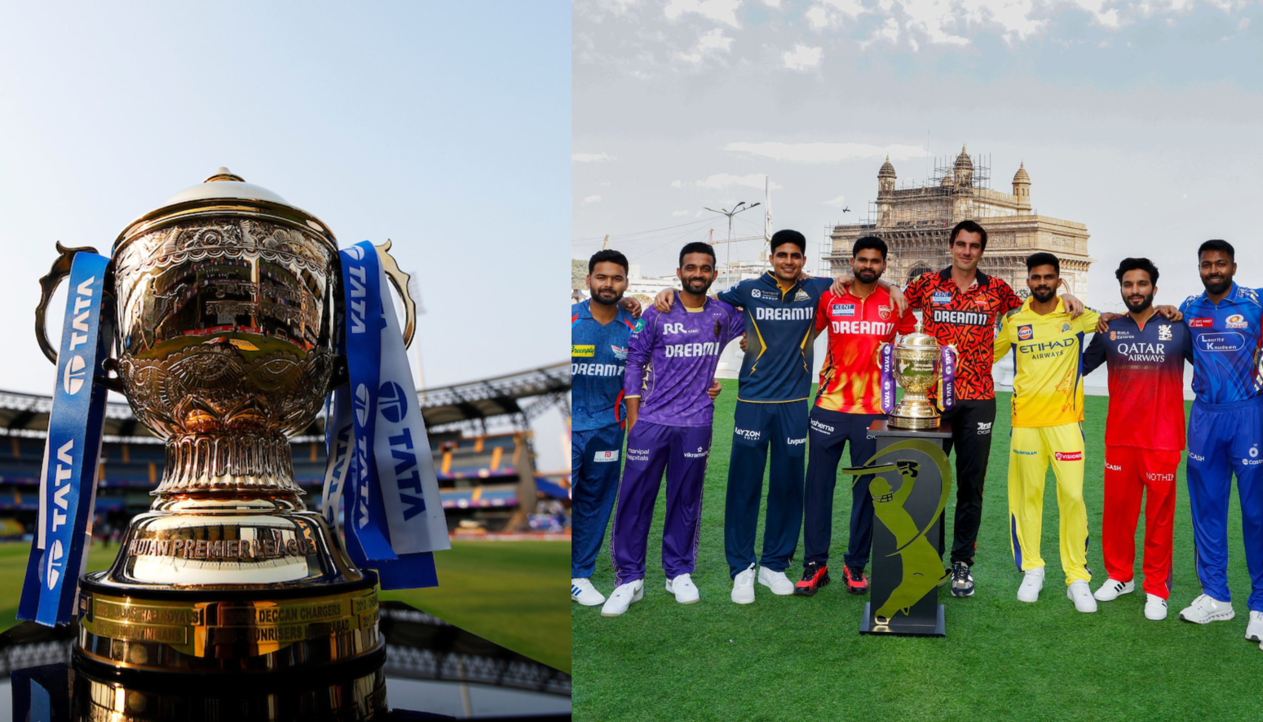 IPL trophy and team captains ahead of Indian Premier League 2026 season announcement