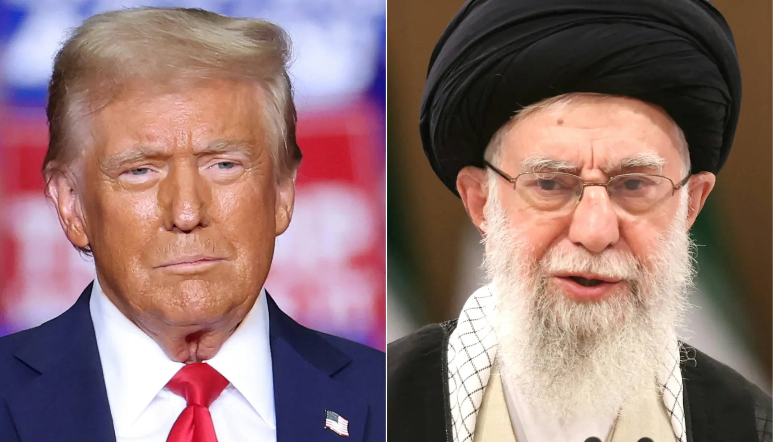Donald Trump and Iran’s Supreme Leader Ali Khamenei amid escalating Iran-US conflict