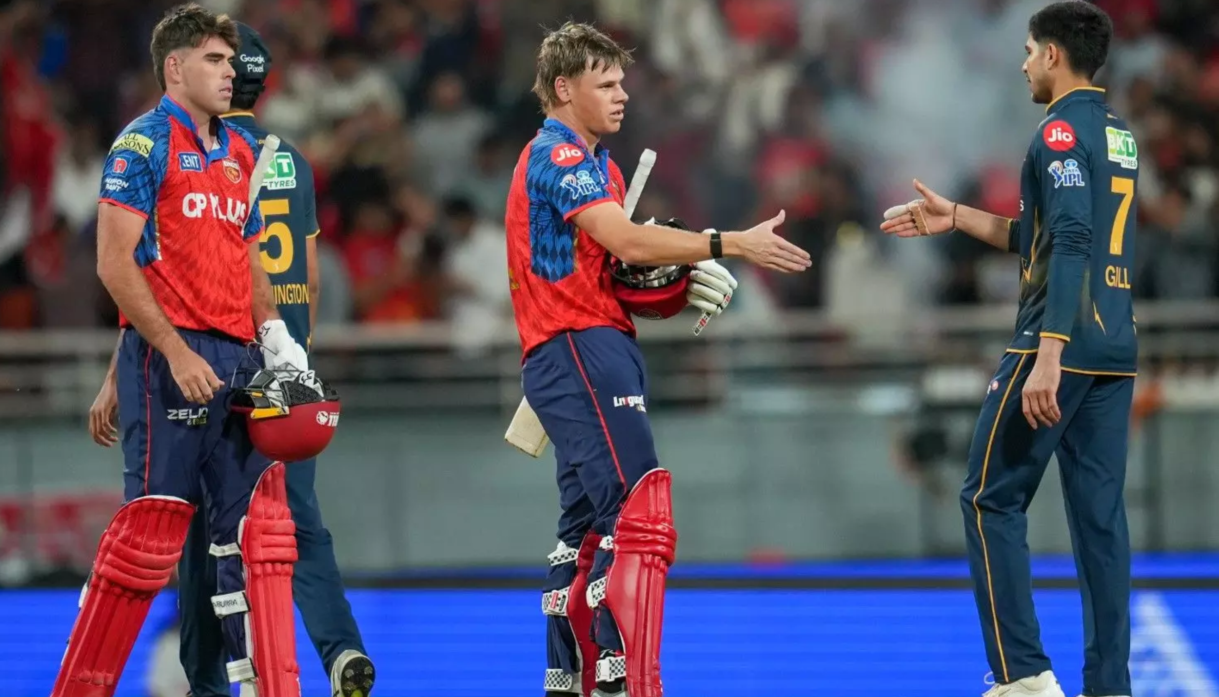 Cooper Connolly greets Shubman Gill after match-winning knock against GT in IPL 2026