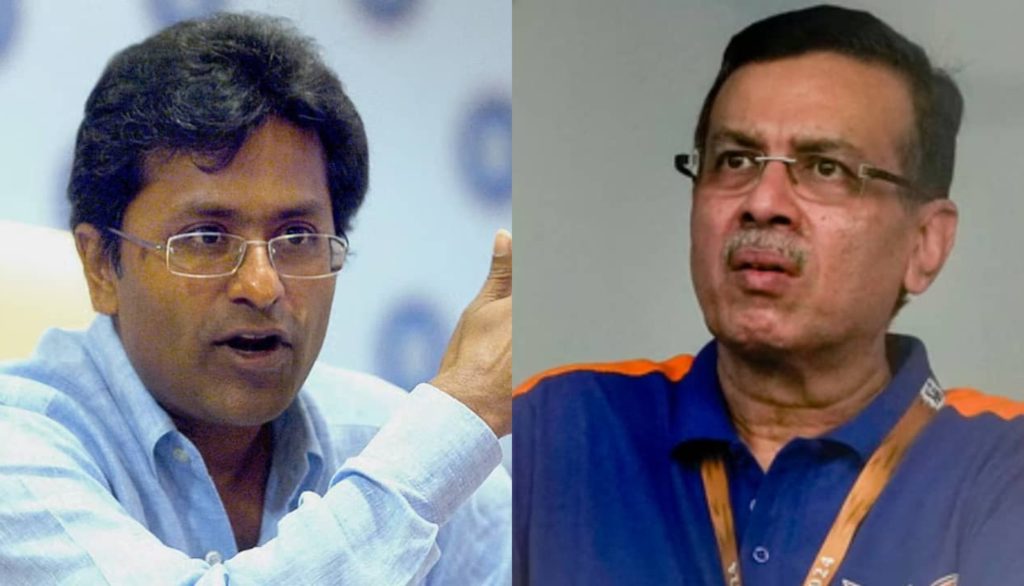 Lalit Modi and Sanjiv Goenka during an IPL controversy