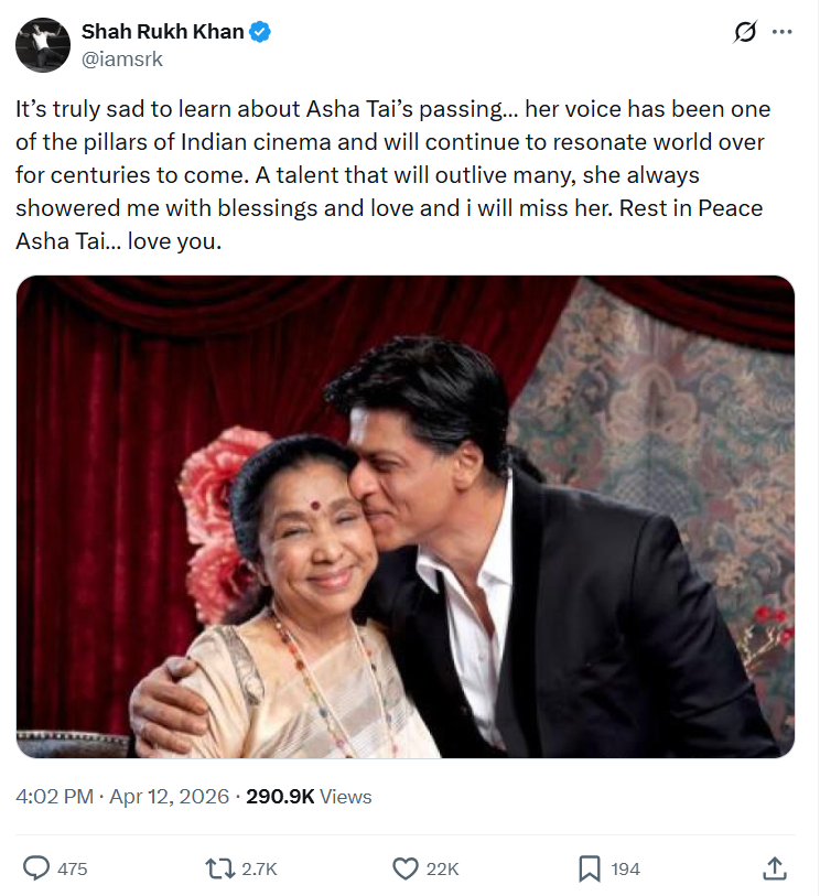 Shahrukh X post 