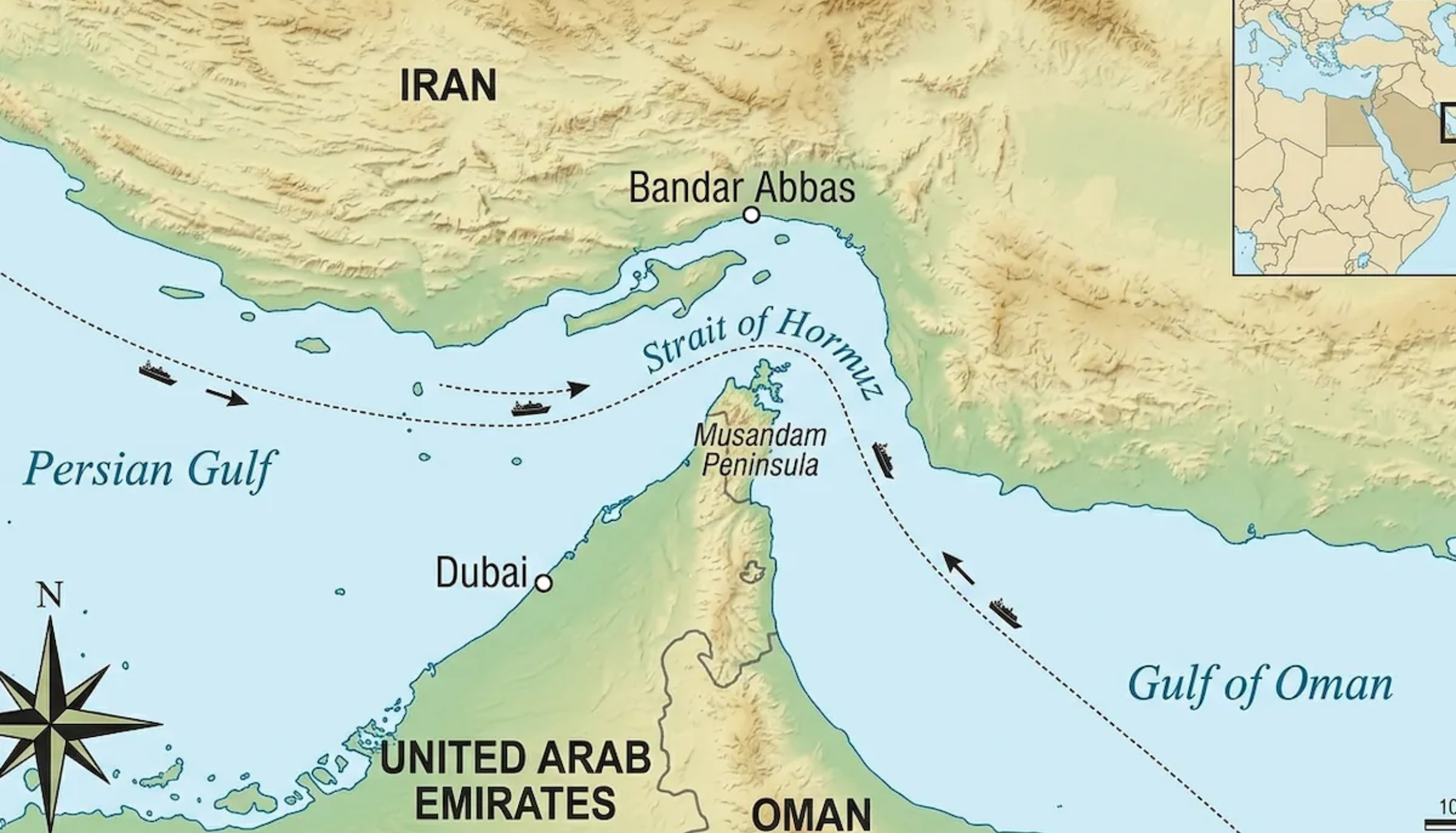 Strait of Hormuz map