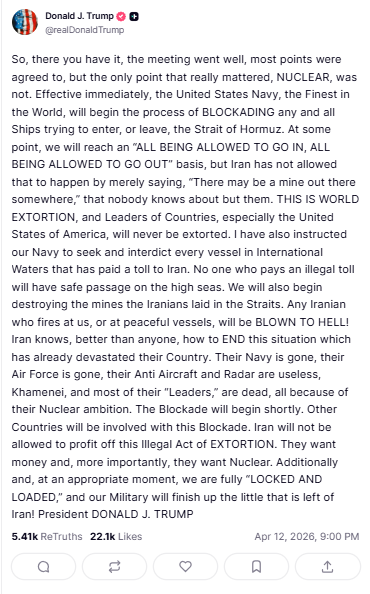 Trump's social media post