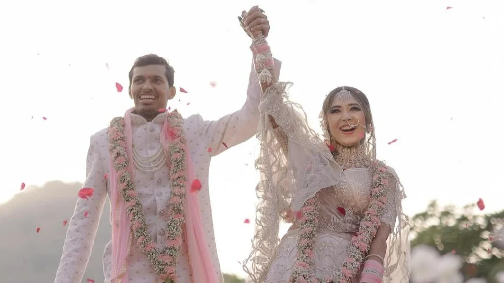 Navdeep Saini and his wife